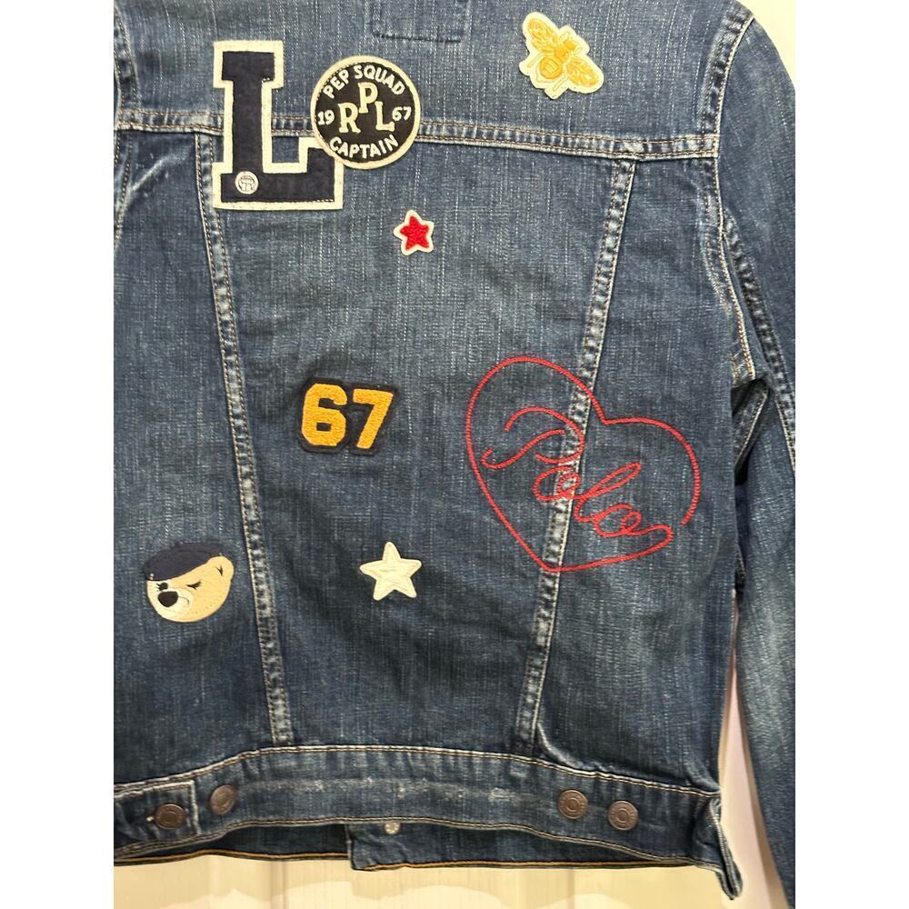 Polo by Ralph Lauren Girl's Blue Cotton Button Front Denim Jacket Size 12 - Picture 3 of 4